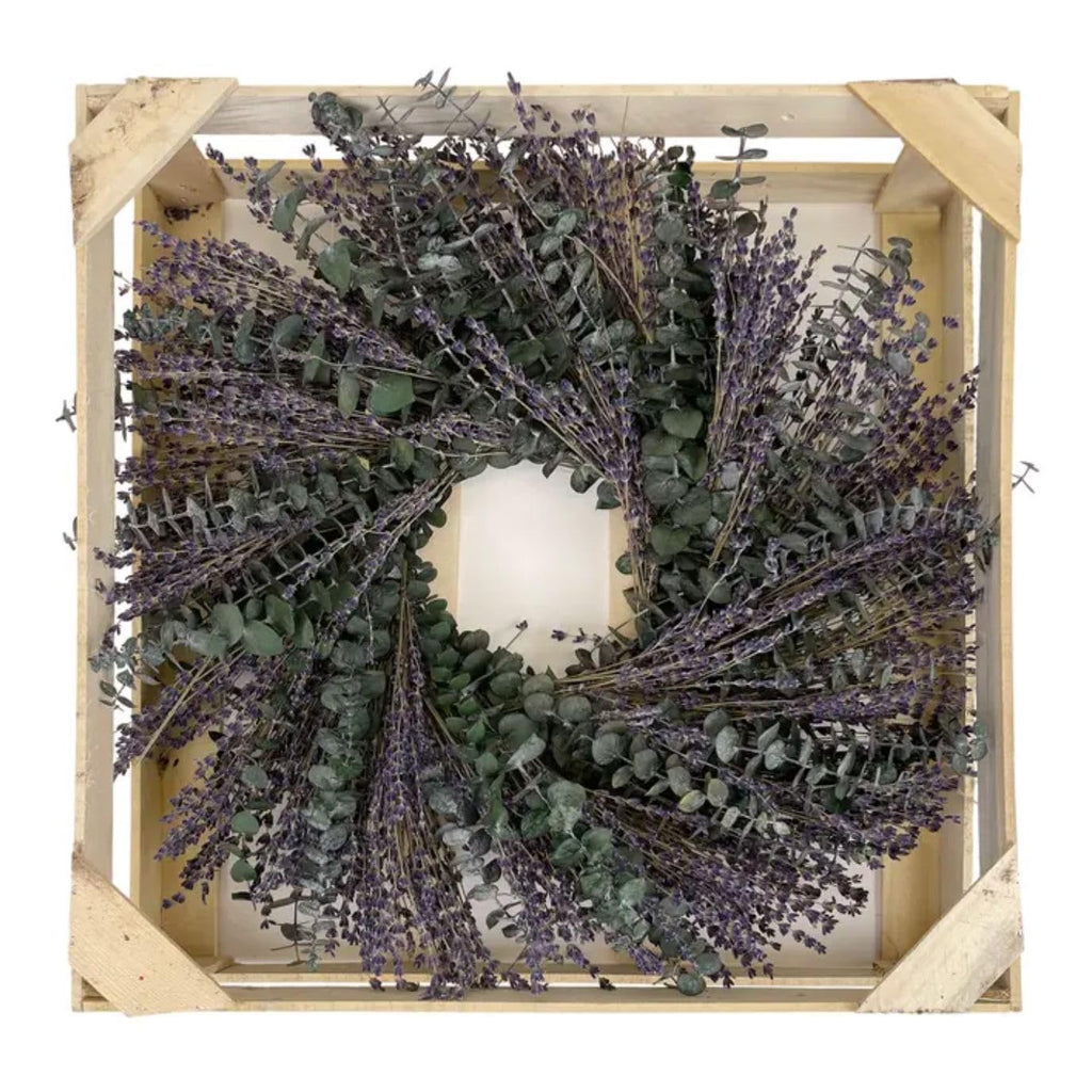 20" Preserved Eucalyptus & French Lavender Wreath (Eucalyptus Lavender)