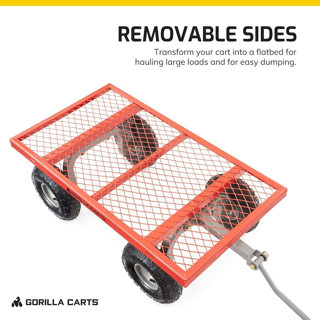 800-Pound Capacity Heavy Duty Steel Mesh Versatile Utility Garden Wagon with Easy Grip Handle for Outdoor Hauling