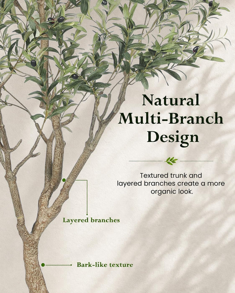 7FT Olive Trees Artificial Indoor - Thick Trunk & Lifelike Fruits