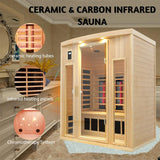 3 Person Infrared Sauna, Ceramic Infrared Sauna 3 Person, Far Infrared Saunas for Home, Low EMF Infrared Indoor Sauna