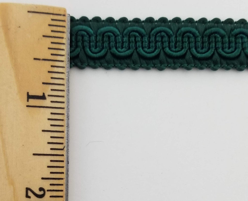 1/2" Scroll Braid Gimp w/Backing - 10 Continuous Yards - Many Color Options! (Dark Green)