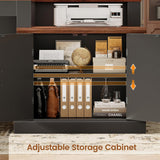Farmhouse 70.9" Executive Desk, Home Office Desk with File Drawers and Storage Cabinet