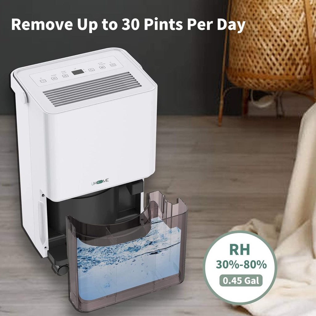 30 Pint Dehumidifier - for Basement with Activated Carbon Filter,Ultra Quiet, Humidity Sensor, Auto Shut Off