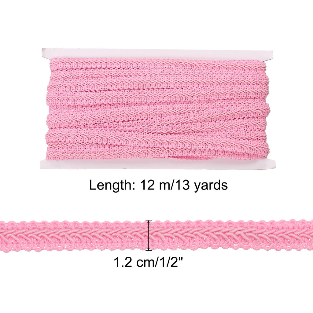 1/2" x 13 Yards Gimp Braid Trim Woven Fabric Ribbon Polyester Curtain Upholstery Trim for DIY Craft Sewing