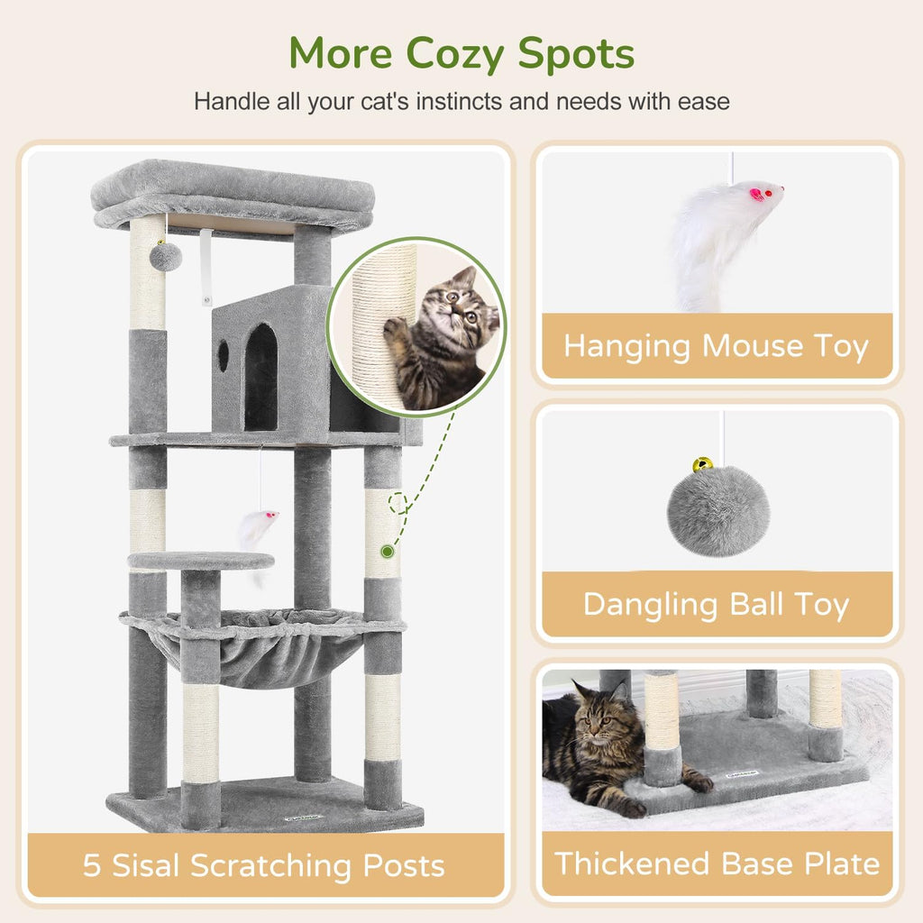 Cat Tree Tower with Scratching Post for Indoor Cats
