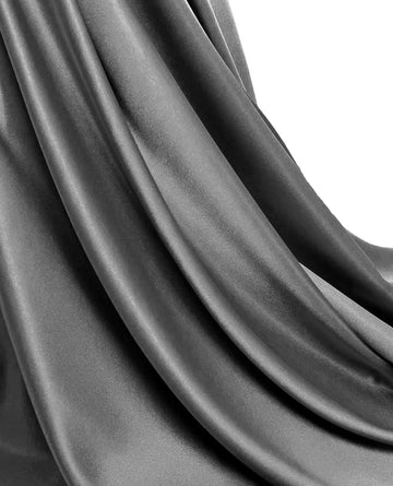 2 Yard Satin Fabric, 44" Wide, Charmeuse Sateen Cloth - Silver Gray