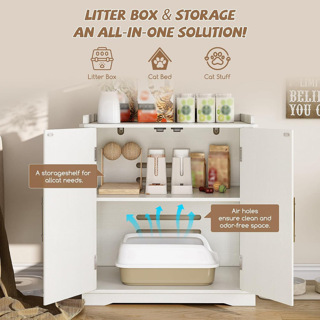 Cat Litter Box Enclosure Furniture, Hidden Litter Box Furniture