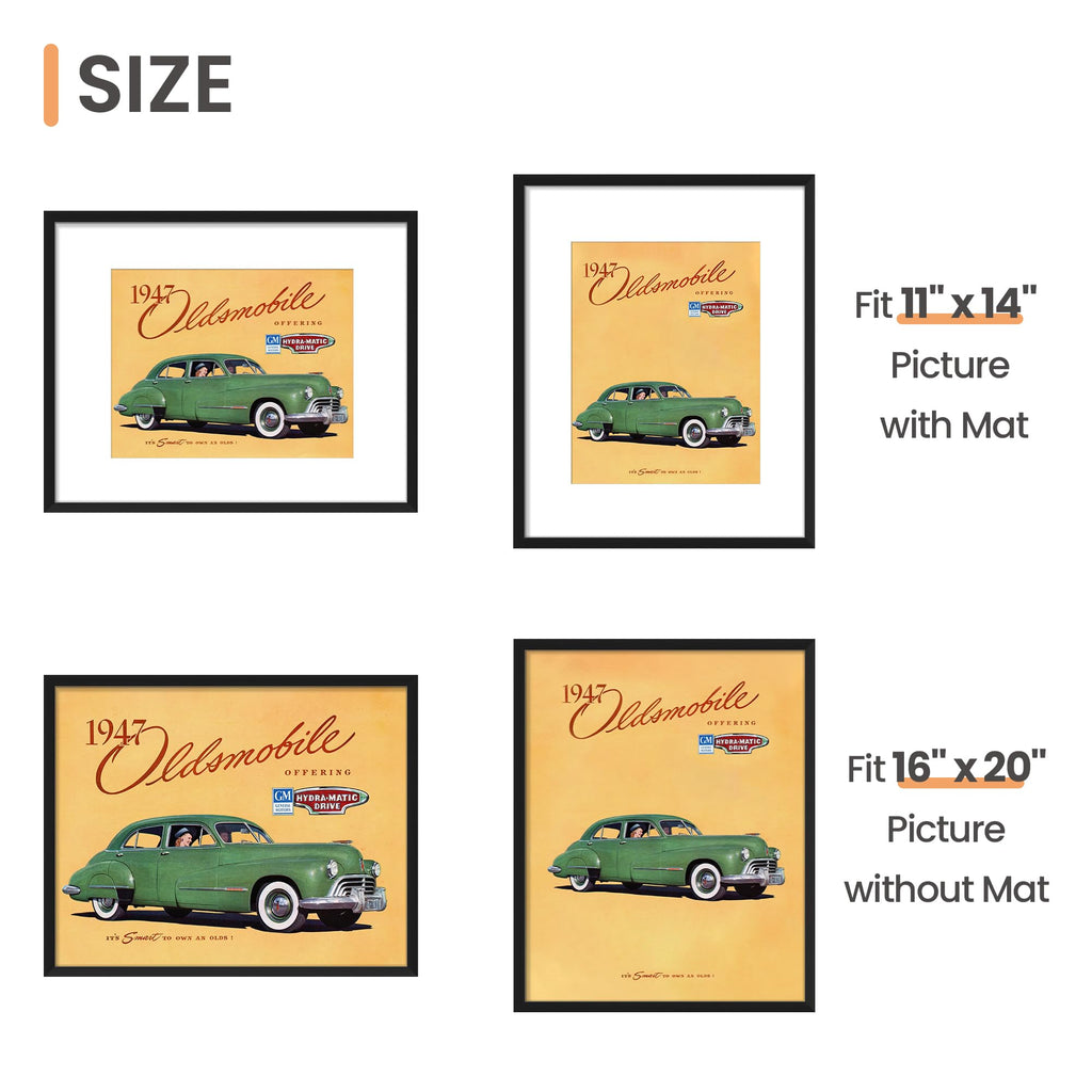 16x20 Picture Frame, Gallery Wall Frames Set of 5, Black