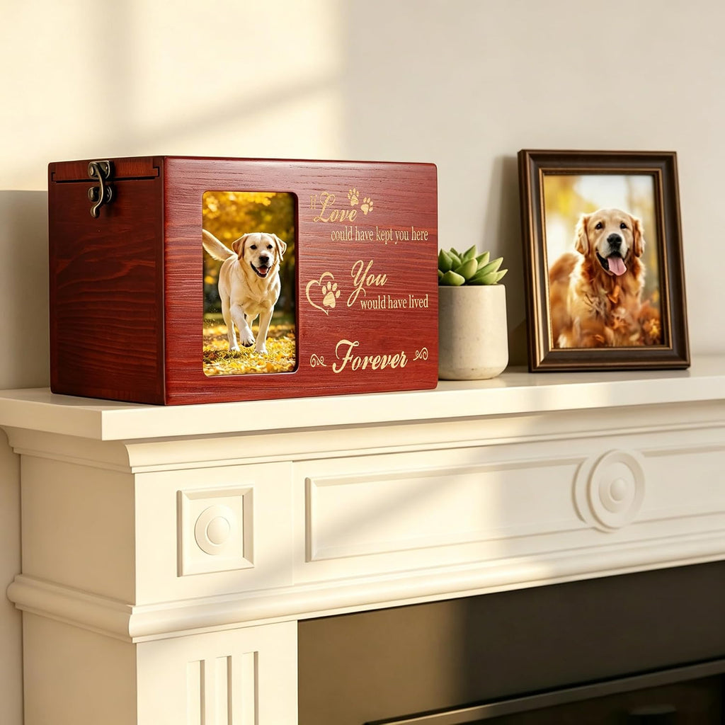 Pet Memorial Urns for Dogs or Cats Ashes with Photo Frame