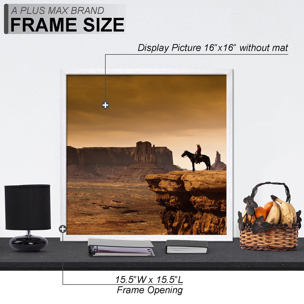 16x16 Picture Frame White Light Weight Wall Mount