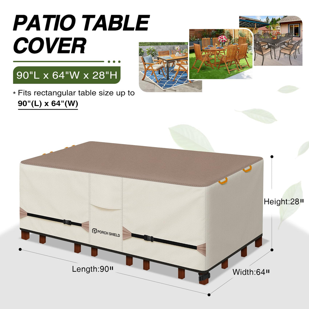 Waterproof Rectangular Patio Table Cover 90 x 64 inch