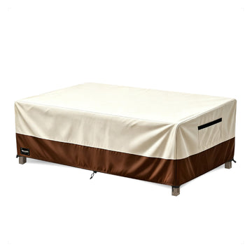 Patio Coffee Table Cover, 48Wx28Dx16H Inches 100% Waterproof 600D Heavy Duty Outdoor Rectangular Side Table