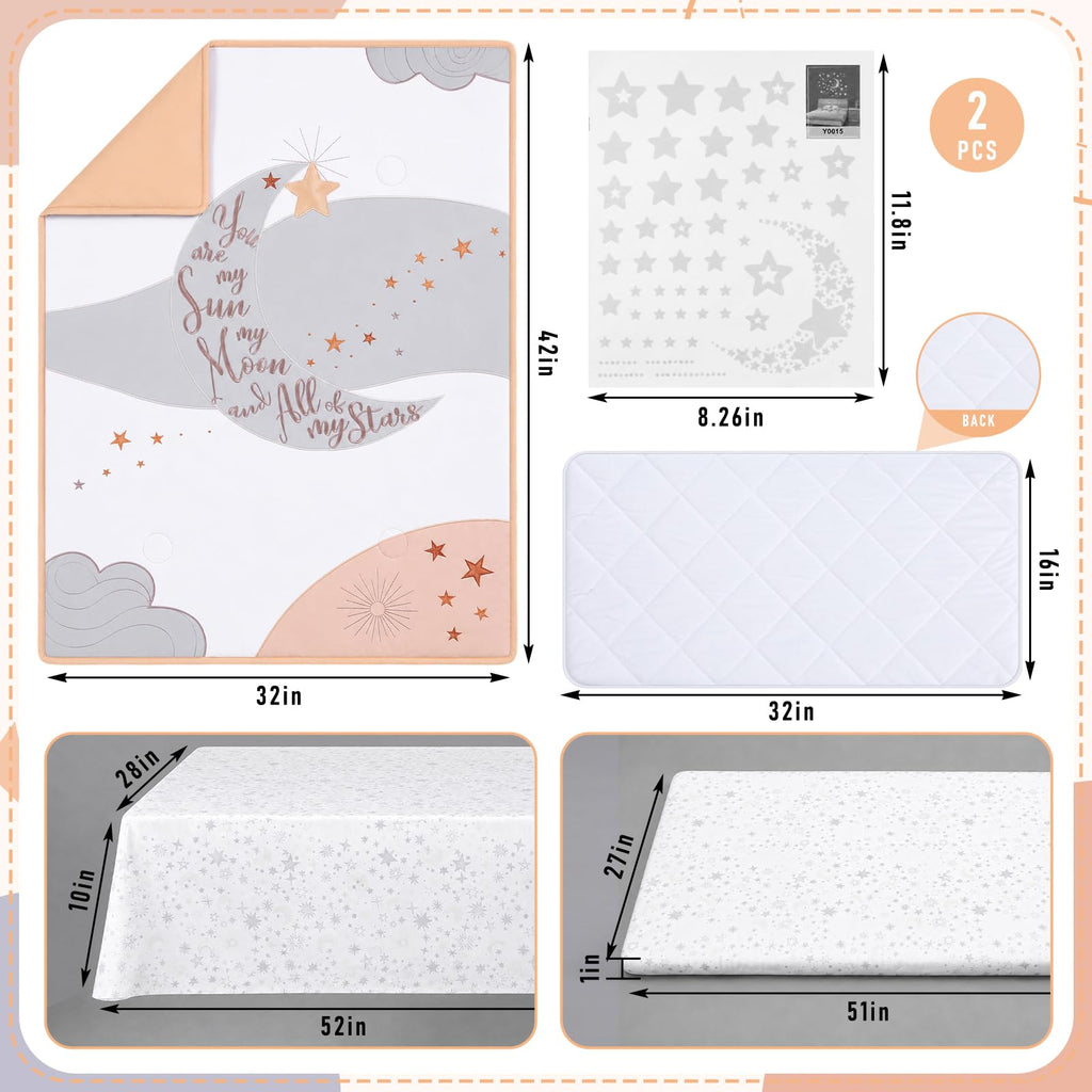 5 Pcs Moon Crib Bedding Set for Baby