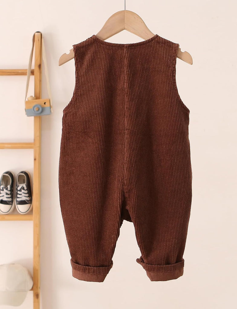 Infant Girl Baby Boy Corduroy Overalls Romper Button Suspender Big Pants Jumpsuit Outfit Clothes
