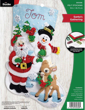 Santa's Gathering, Felt Applique , 18", 89308E