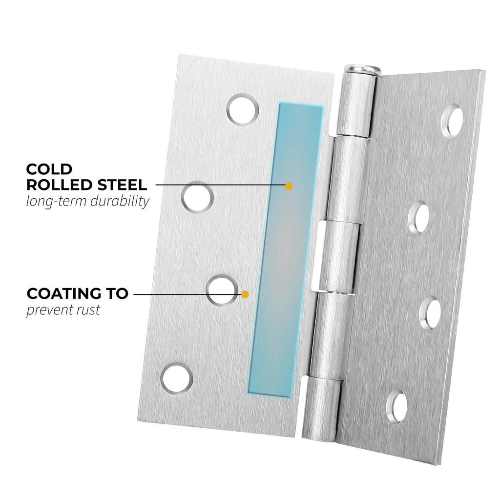 18 Pack Brushed Nickel Door Hinges 4 inch x 4 inch Door Hinges