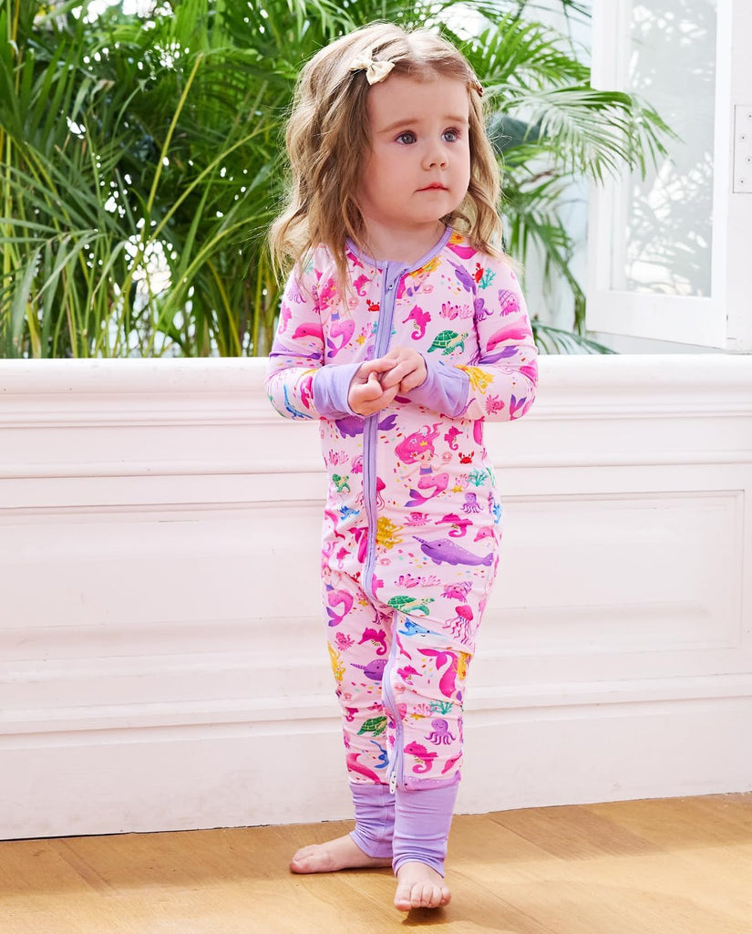 Viscose derived from bamboo Baby Pajamas Convertible Footie Sleepers for Baby Girl Way Zipper Onesies