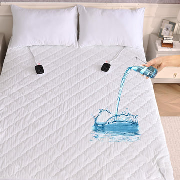 Electric Heated Mattress Pads Queen Size Dual Controllers 60"×80" Waterproof Bed Warmer 21" Deep Pocket 10 Heat