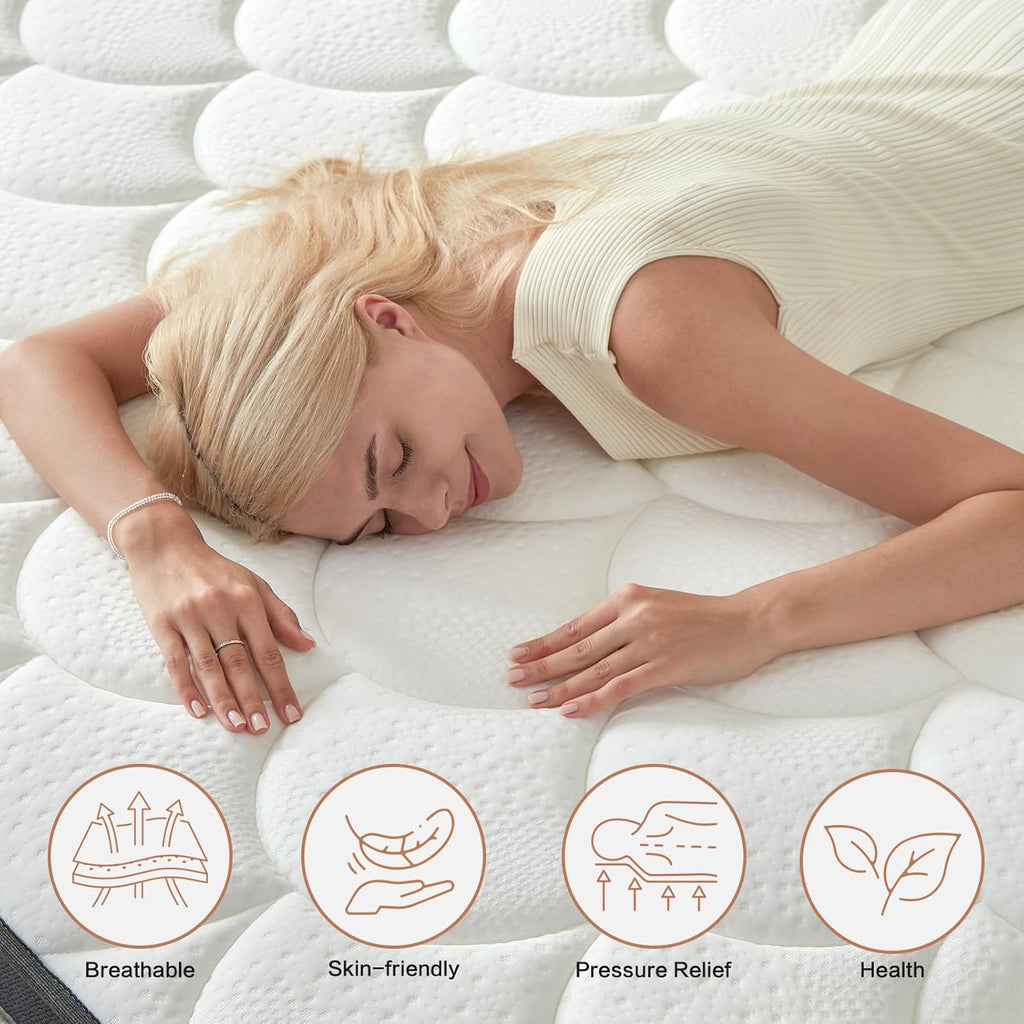 12 Inch Full Size Mattress, Hybrid Bed Mattress in a Box, 75" x 54" | Memory Foam Hybrid, Back Support & Pressure