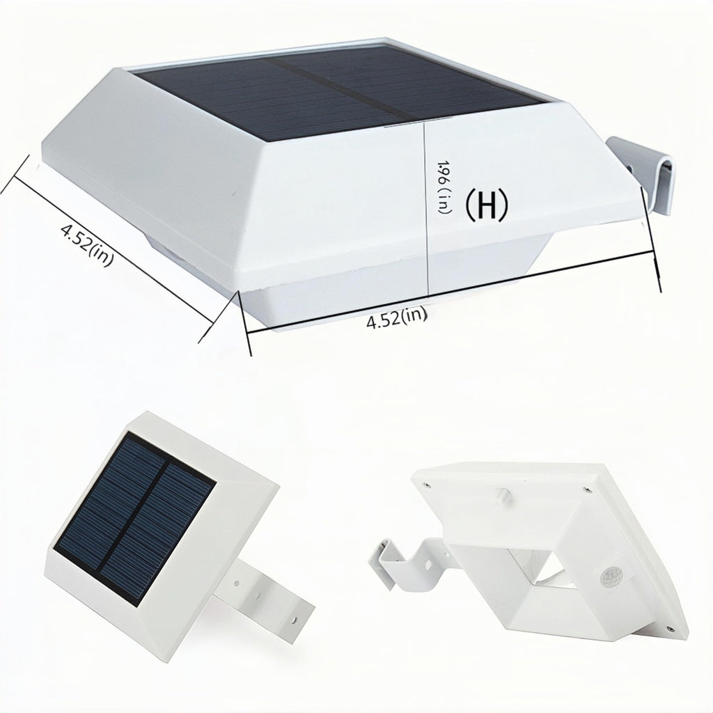 Solar Gutter Lights Motion Sensor Outdoor Security Light (2 Pack), LED (6-Diode) Waterproof Durable Fence Gutter