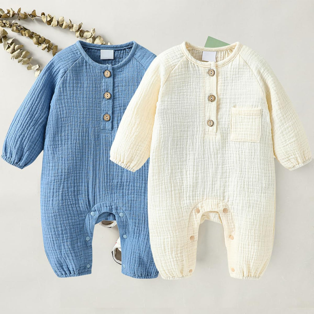Infant Baby Girl Boy Romper Easy Diaper Changes Bodysuit Romper Cotton Romper One Piece Outfits Bodysuit