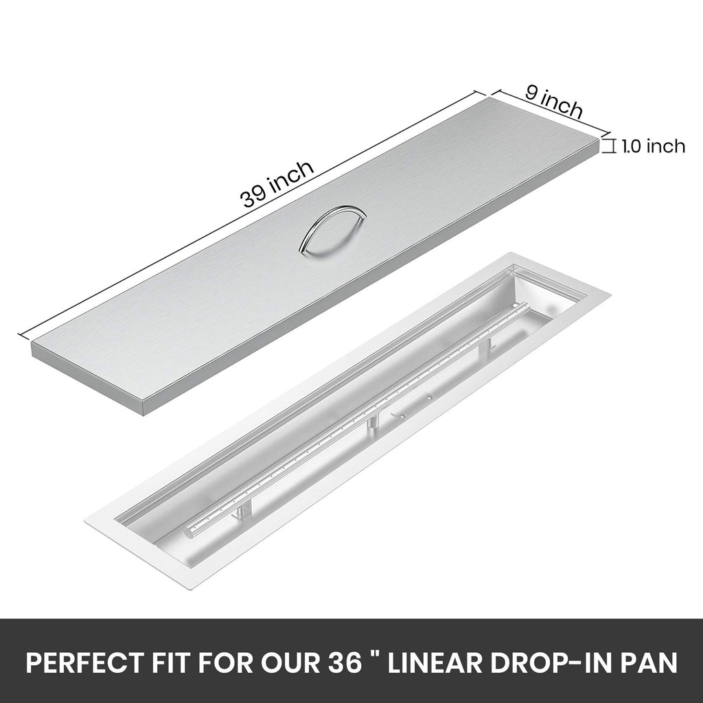 Fire Pit Lid Fits 36 x 6 Inches Linear Drop-in Burner Pan