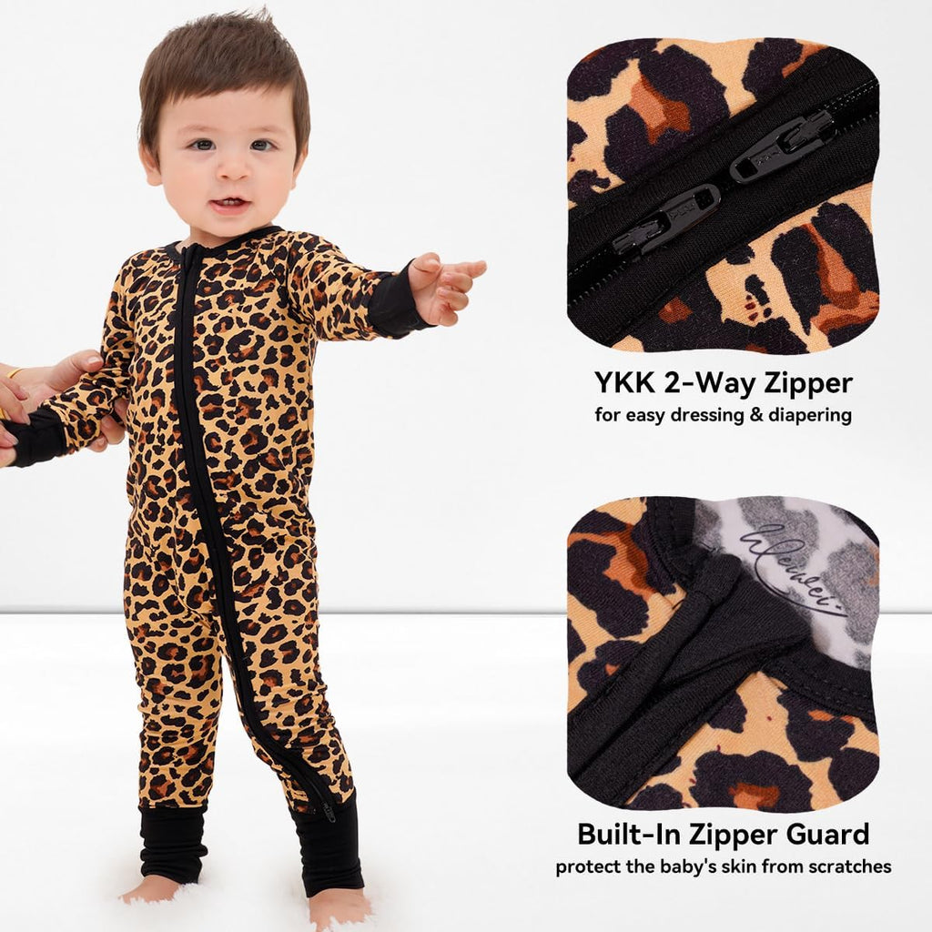 Pajamas for Baby Boys & Girls, Viscose from Bamboo Footie Pajamas Convertible Sleeper, Zipper Onesie,YKK