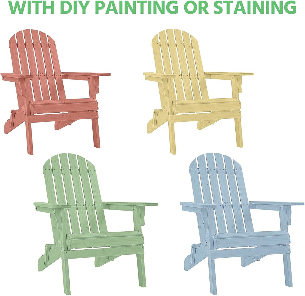 Folding Adirondack Chair Set of 2 Fire Pit,Honey Brown | Weather-resistant outdoor seating with a classic slatted