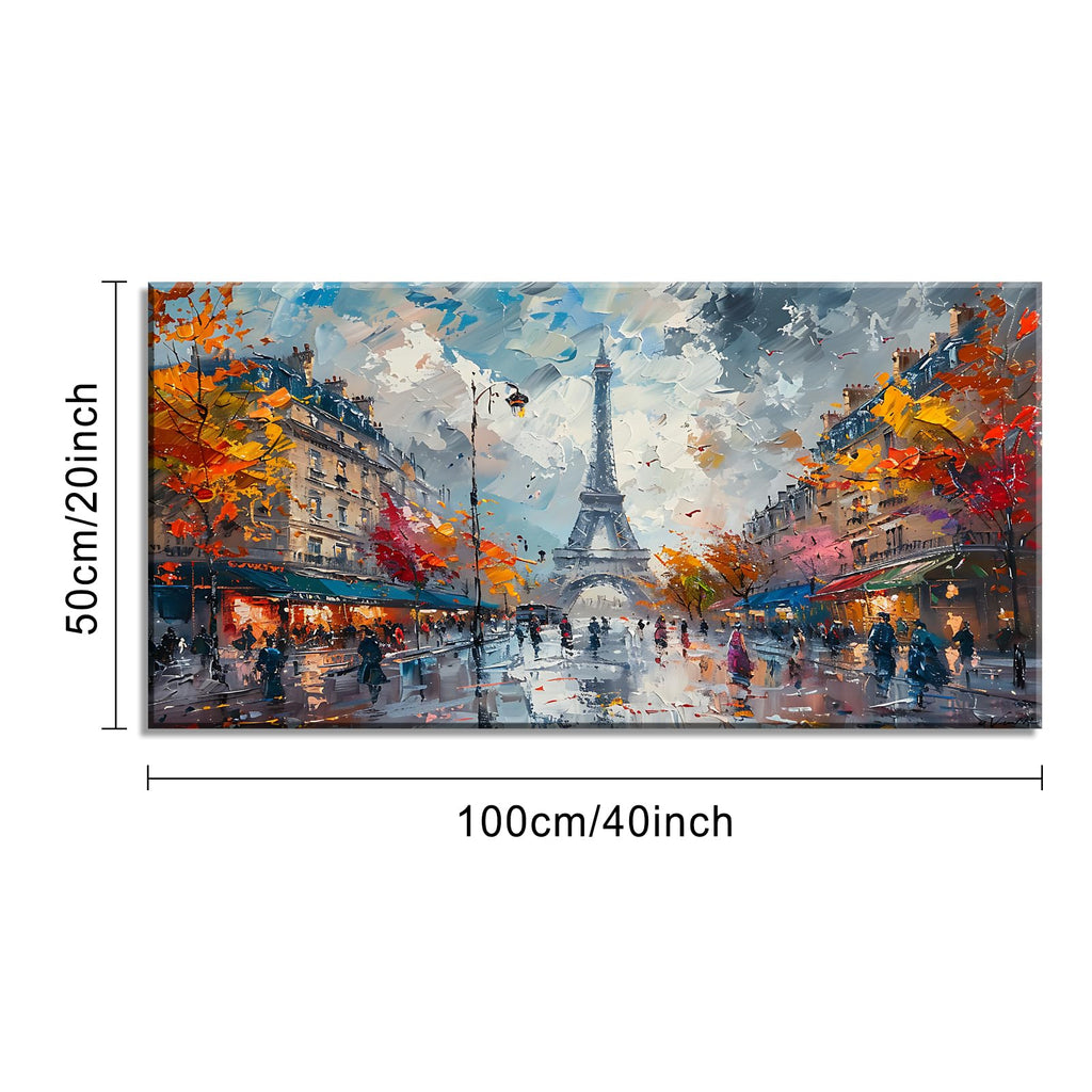 Eiffel Tower in Paris French Landscape Street View Wall Decor Artwork (20x40 Inches)