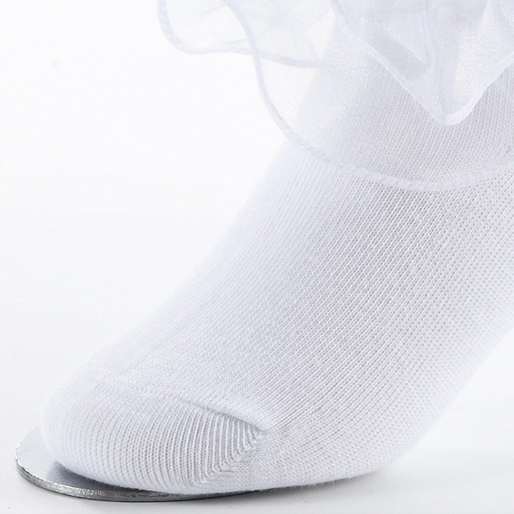 Big Girls Lace Socks Shimmering Cute Ruffle Comfortable Frilly Dress Ankle Socks 3 Pairs