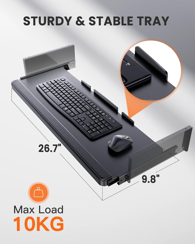 Electric Standing Desk with Keyboard Tray, 55x28 Inches Adjustable Height Sit Stand Up Desk, Home Office Desk
