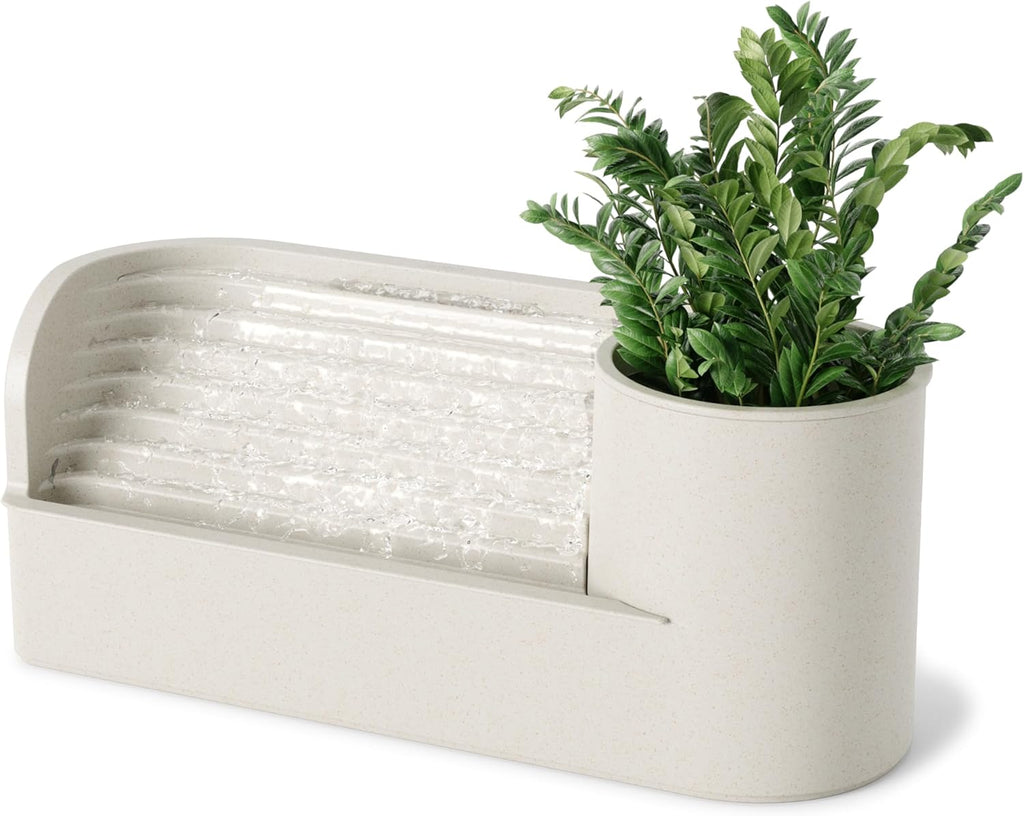 Stream Water Fountain for Tabletop Desktop - Soothing and Calming Zen or Office, Sand