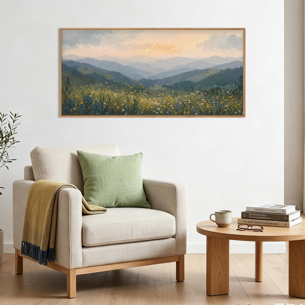 Large Mountain Wall Art Sunset Forest Artwork Nature Landscape Print