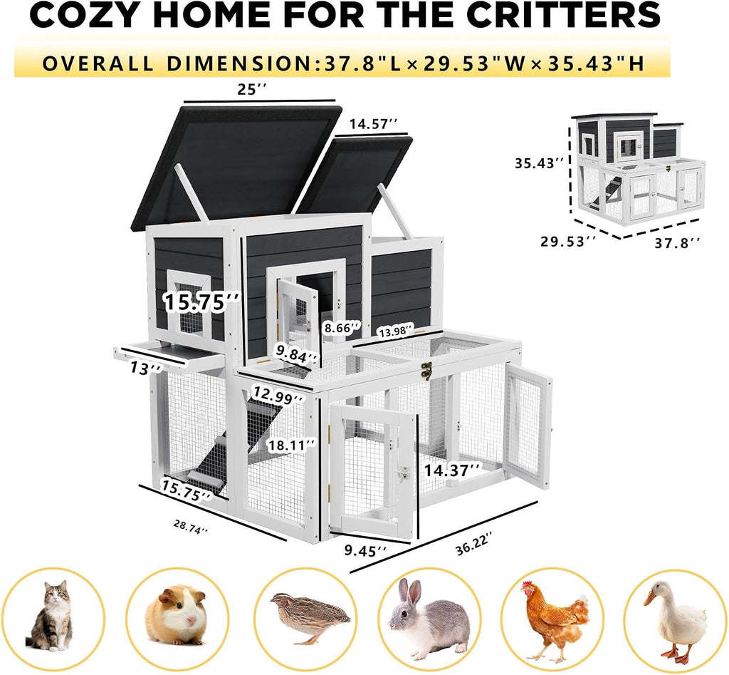 Outdoor Cat Condo Wooden Cat Enclosure, Feral & Stray Cat