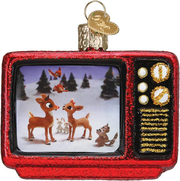 Rudolph The Red-Nosed Reindeer 1964 TV Classic Glass Blown Ornament, Handcrafted Holiday Decoration, Rudolph - Set of 17