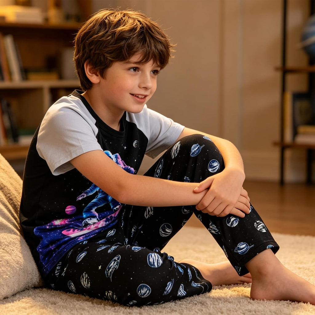 Boys Pajamas 2 Piece Kids Summer Pjs Loose Fit