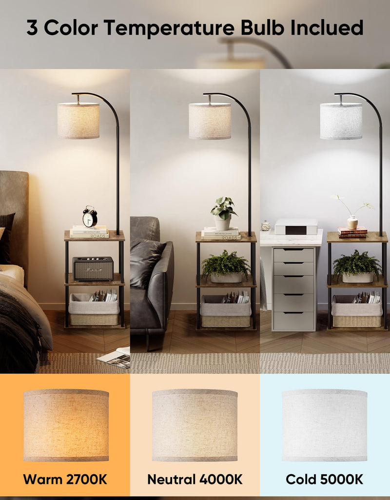Floor Lamp with Table,Night Stand Lamp,End Side Table