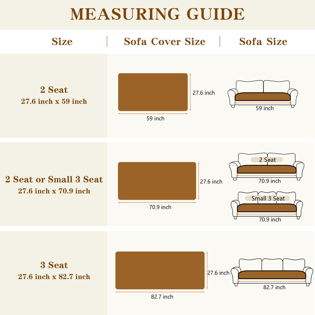 Couch Covers for Dogs, Sofa Cover for 3 Cushion Sofa, Chococlate