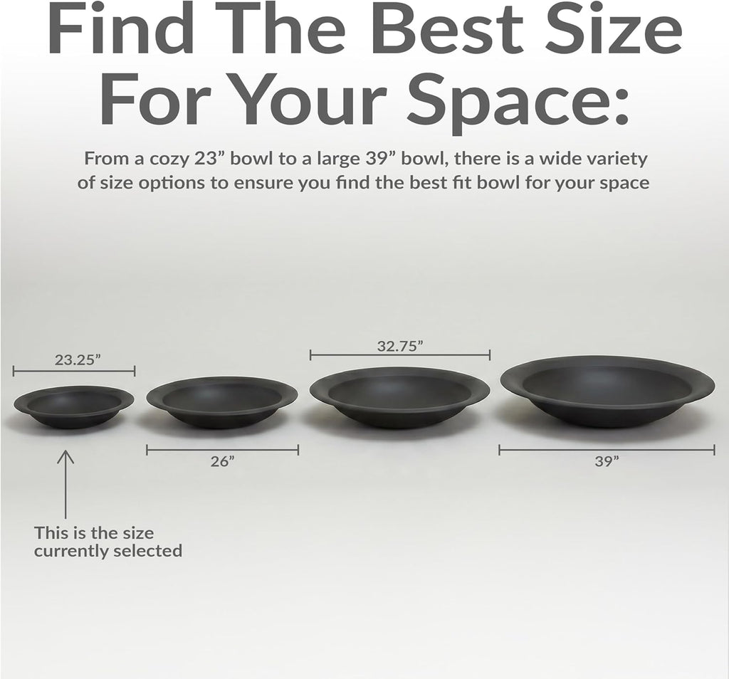 Round Steel Outdoor Fire Pit Bowl Replacement Insert for DIY Ring or Existing Stand