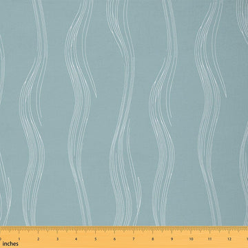 Teal White Upholstery Fabric Soft 5 Yards