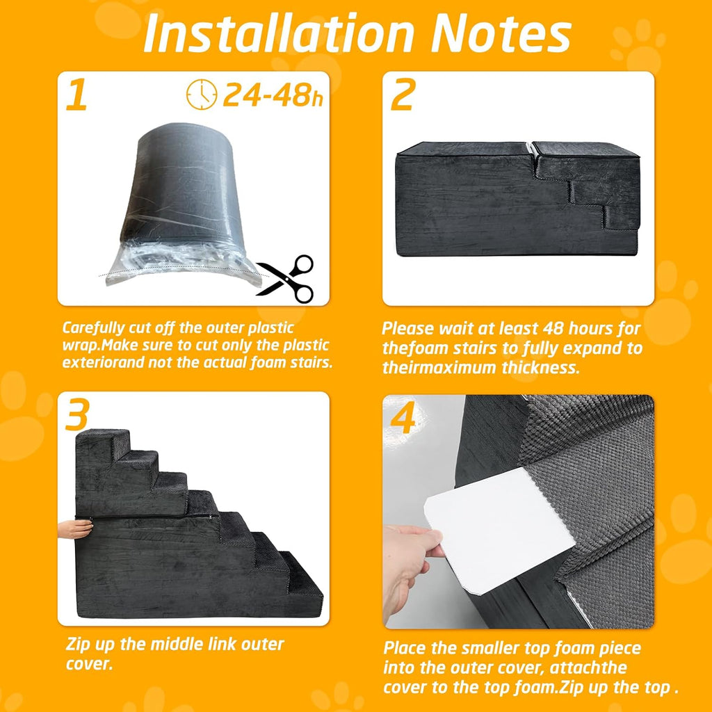 31" H Dog Stairs for Small and Medium Dogs 7-Step Ramps for High Beds and Couch Non-Slip Extra Wide Pet Stairs