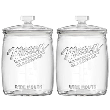 2 Pack Cookie Jar, 1 Gallon Glass Jar with Airtight Lids for Flour