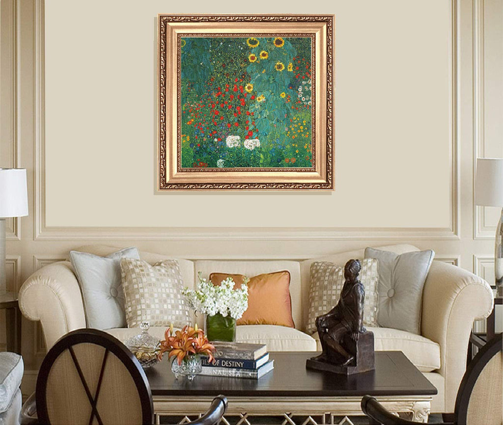 The Water Lilies (23x23(F808), Farm Garden by Gustav Klimt Oil Painting Reproduction Giclee Wall Art Canvas Prints