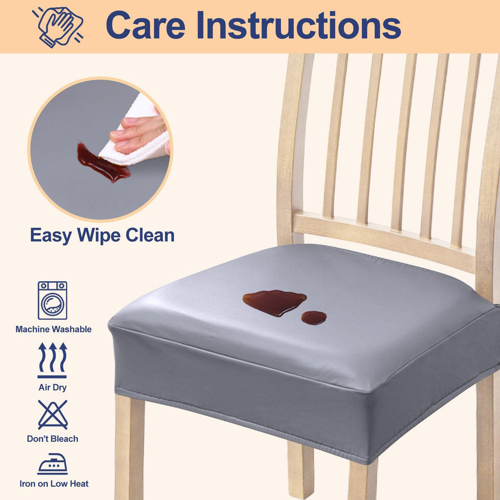 Waterproof Pu Leather Seat Covers Chairs Set of 6