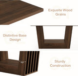 63-Inch Dining Table for 4-6, Farmhouse Rectangular Kitchen Dinner Table with Heavy-Duty Base, Wood Dining Room
