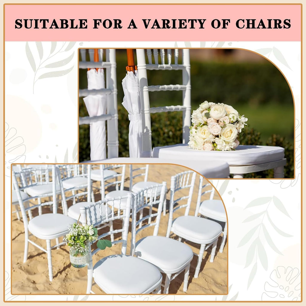 24 Pieces Wedding Chiavari Chair Cushion 15 x 15 Inch, White