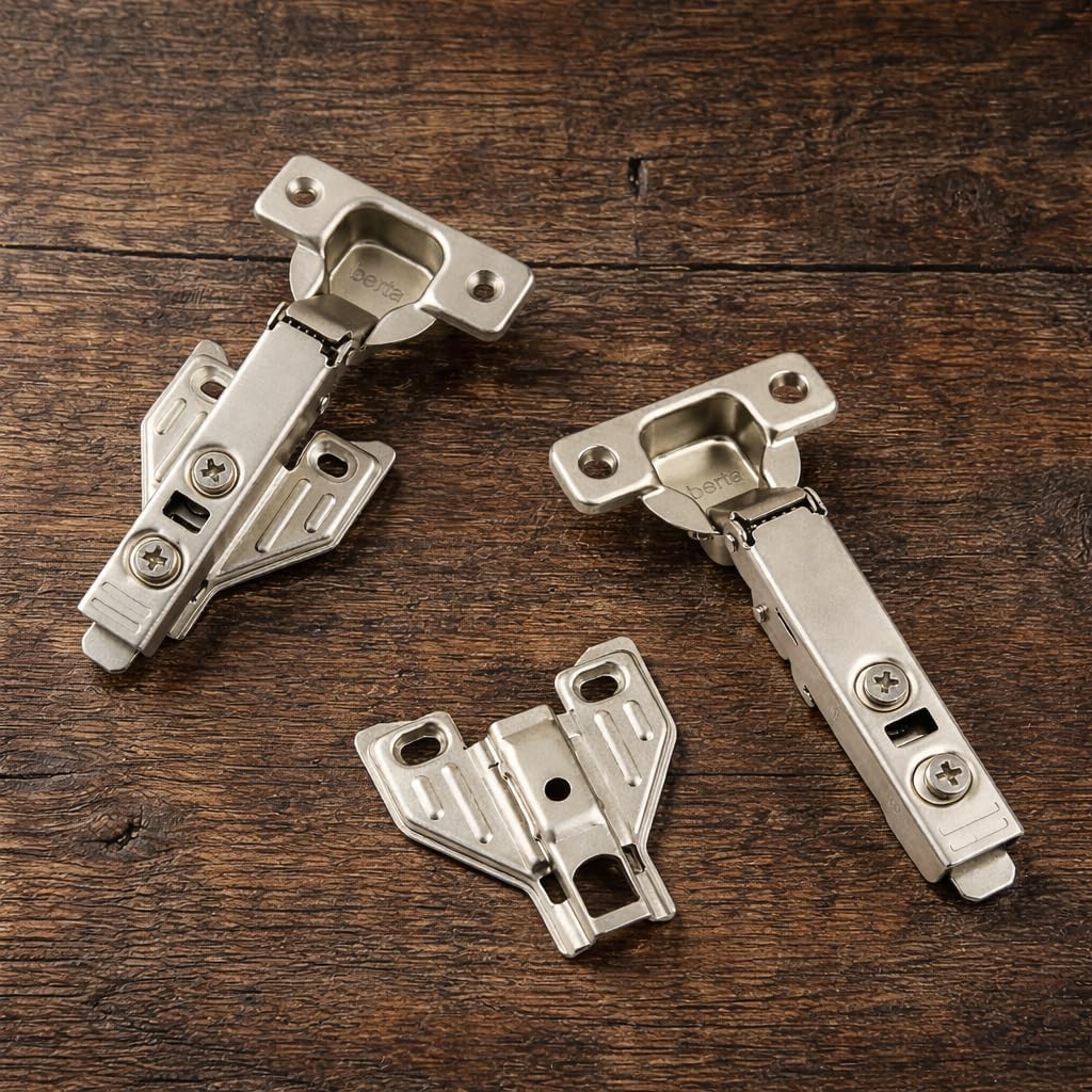 2-Pack, Full Overlay Cabinet Door Hinges,105 Degree Adjustable Concealed Kitchen Cabinet Hinges Soft Close for Face