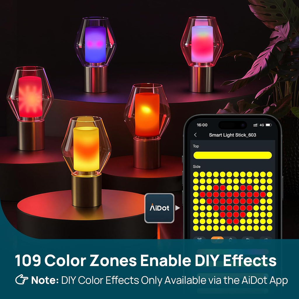 Smart Light Bulb, T19 Custom Flame Effect RGB Color Changing Bulb