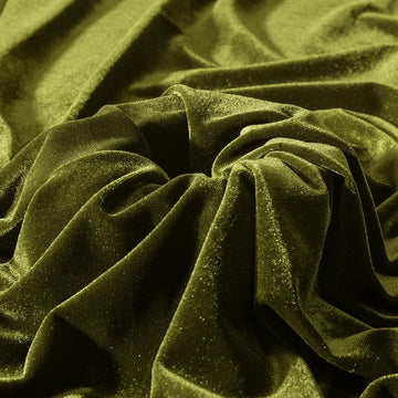 Light Olive Green Velvet Fabric by The Yard, 1 Yard, 60" Wide