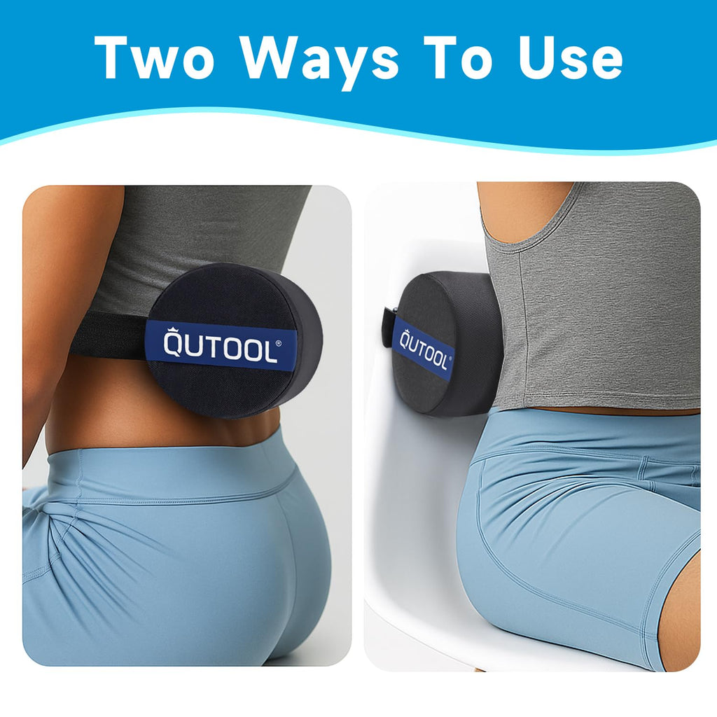 Lumbar Roll, Lumbar Support Pillow Chair with Non-Slip Wider Strap, Back Pain Relief & Posture Improvement, Washable
